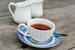 English tea on the wood table photo