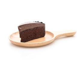 Chocolate cake on white background photo