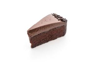 pastel de chocolate sobre fondo blanco foto