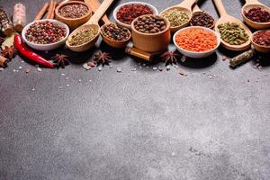 A set of spices and herbs. Indian cuisine photo