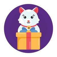 Cat Gift Box vector