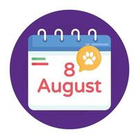 Cat Day Calendar vector