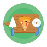 Pizza Cutting and Food vector