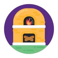 Fireplace and furnace vector