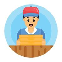 Pizza  Delivery Boy vector