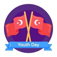 Youth  Crossed Flags vector