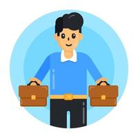 Young Businessman and Employer vector