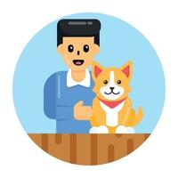 Dog Trainer and Owner vector