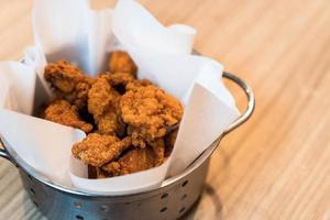 Fried chicken in bucket Korean style photo