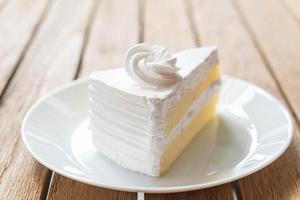 Coconut cake on white plate photo