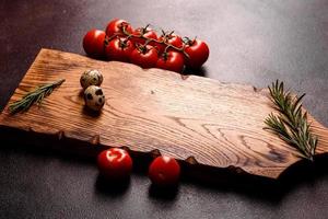 Ingredients for cooking paste on a dark background photo