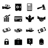 paquete de iconos de conjunto de negocios vector
