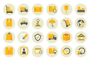 bundle of delivery service icons vector