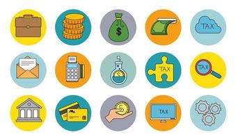 Isolated money and tax icon set vector design