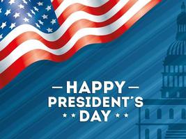 happy presidents day with flag usa vector