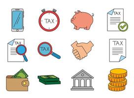 Isolated money and tax icon set vector design