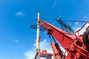 Installation of column for high-voltage electricity line photo