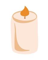 Candle. Burning wax or paraffin candle. vector