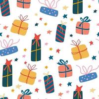 Seamless pattern with gifts boxes. Presents. vector