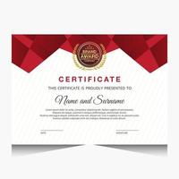 Elegant luxury certificate template design vector