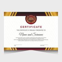 elegante diseño de plantilla de certificado de lujo vector