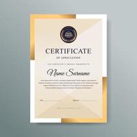 Elegant luxury certificate template design vector