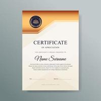 Elegant luxury certificate template design vector