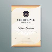 Elegant luxury certificate template design vector