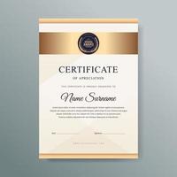 elegante diseño de plantilla de certificado de lujo vector