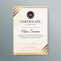 Elegant luxury certificate template design vector