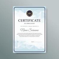 Elegant luxury certificate template design vector