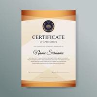 elegante diseño de plantilla de certificado de lujo vector