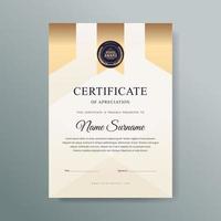 Elegant luxury certificate template design vector