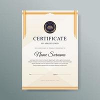 elegante diseño de plantilla de certificado de lujo vector