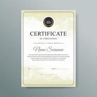 Elegant luxury certificate template design vector