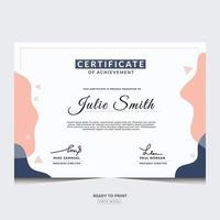 Elegant luxury certificate template design vector