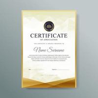 Elegant luxury certificate template design vector