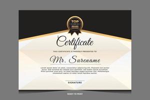 Elegant luxury certificate template design vector