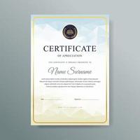 Elegant luxury certificate template design vector