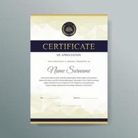 Elegant luxury certificate template design vector