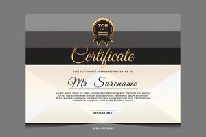 Elegant luxury certificate template design vector