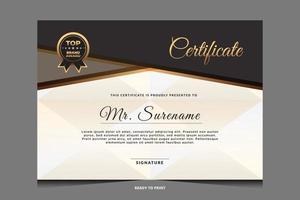 Elegant luxury certificate template design vector