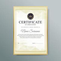 elegante diseño de plantilla de certificado de lujo vector