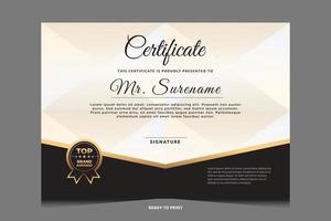 Elegant luxury certificate template design vector