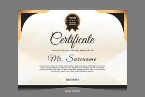 Elegant luxury certificate template design vector