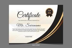 Elegant luxury certificate template design vector