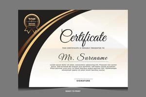 Elegant luxury certificate template design vector