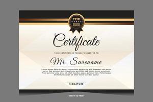 Elegant luxury certificate template design vector