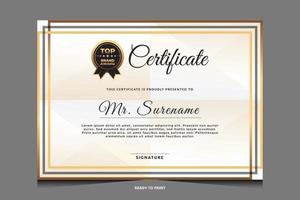 Elegant luxury certificate template design vector