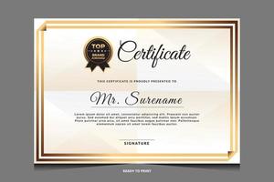 Elegant luxury certificate template design vector